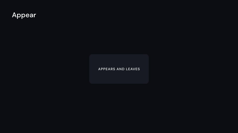 Appear demo, first frame