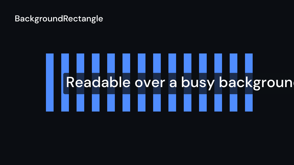 BackgroundRectangle demo, first frame
