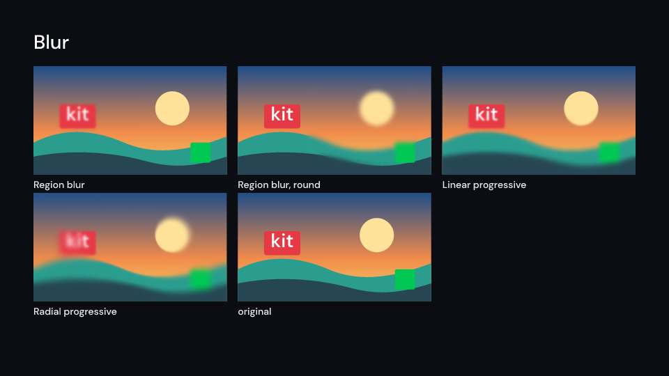 BlurEffects demo, first frame