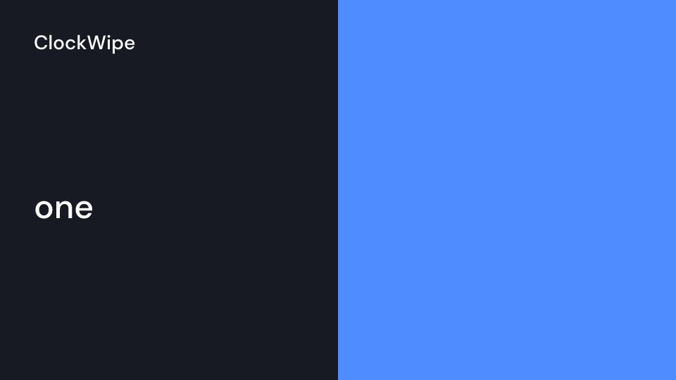 ClockWipe demo, first frame