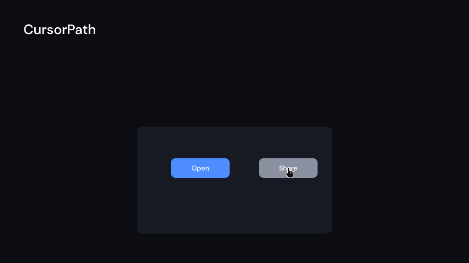 CursorPath demo, first frame