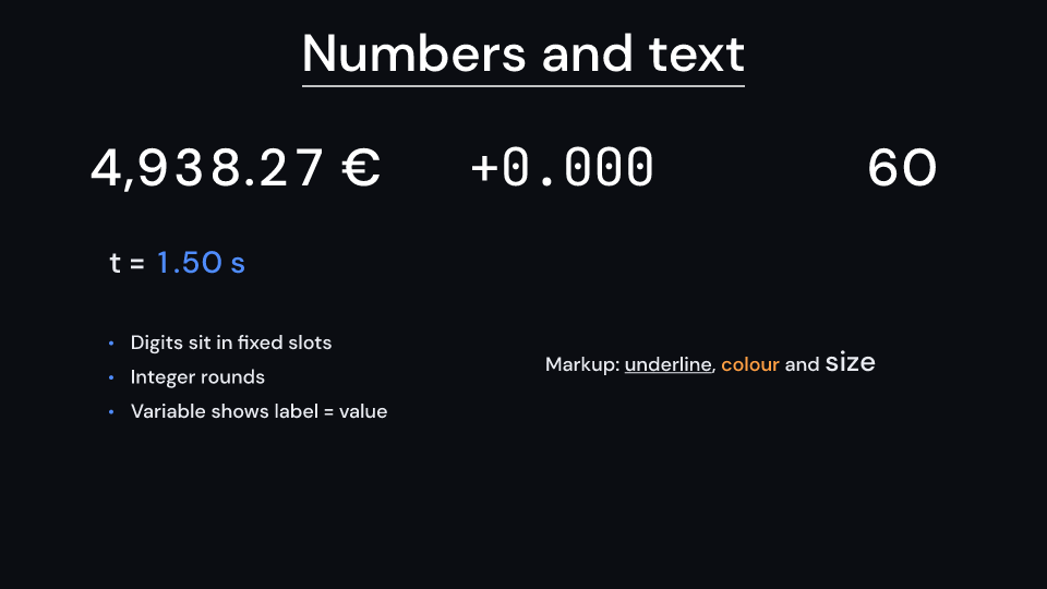 DecimalNumber demo, first frame