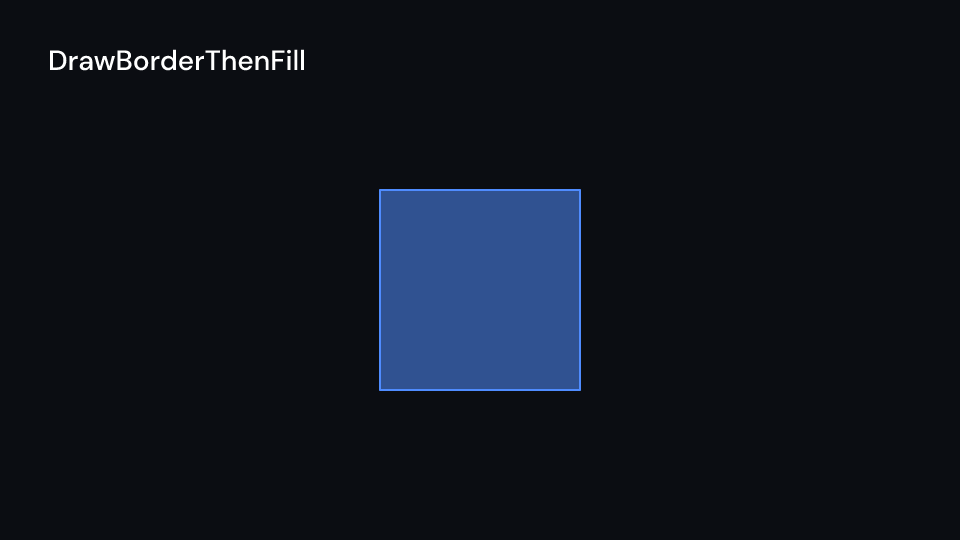 DrawBorderThenFill demo, first frame