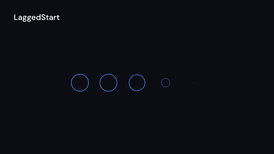 LaggedStart demo, first frame