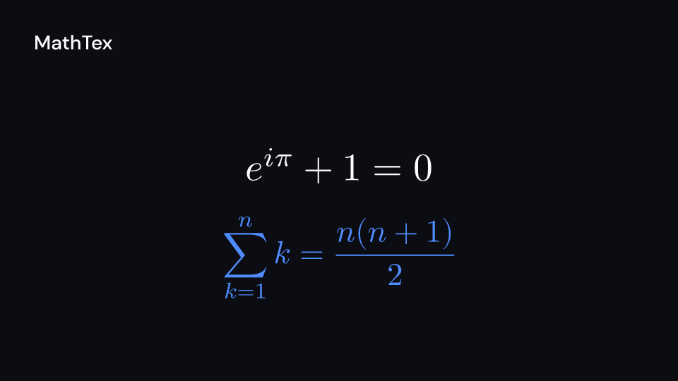 MathTex demo, first frame