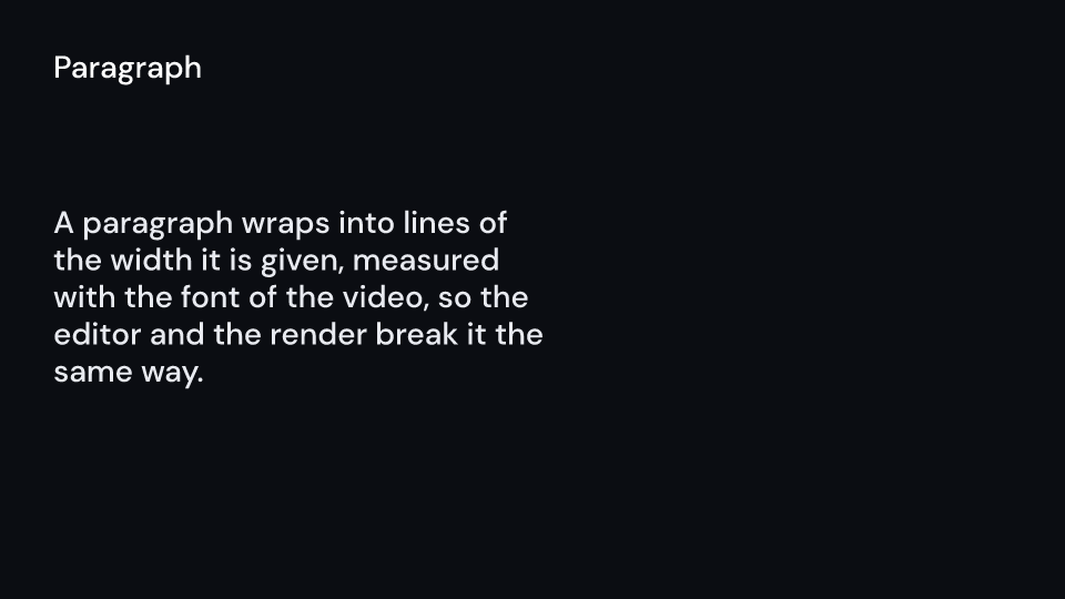 Paragraph demo, first frame