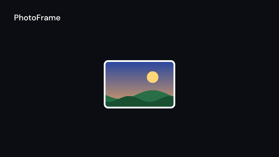 PhotoFrame demo, first frame