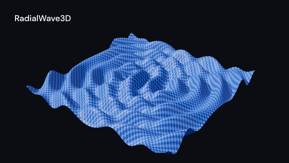 RadialWave3D demo, first frame