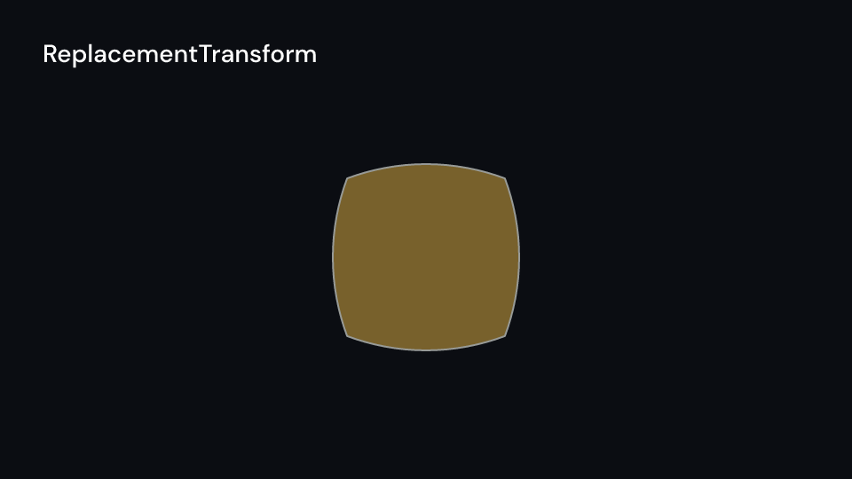ReplacementTransform demo, first frame