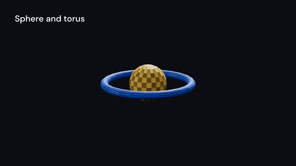 SphereAndTorus3D demo, first frame