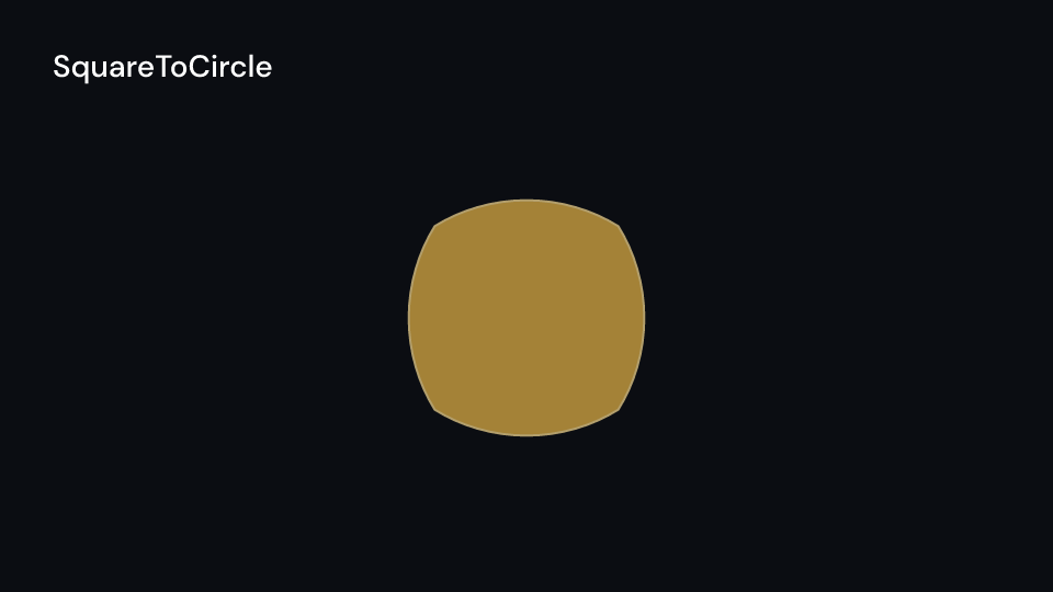 TagsSquareToCircle, a gallery scene