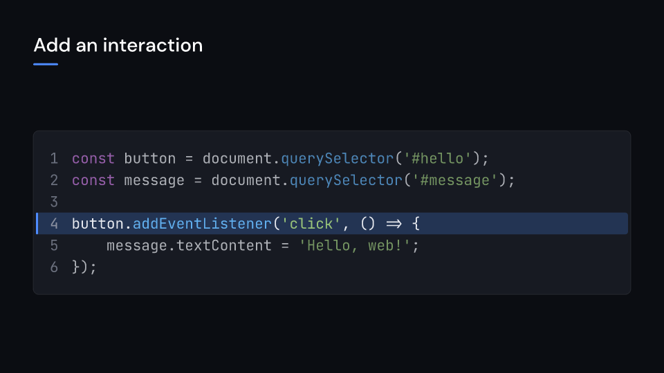 TemplateWeb demo, first frame