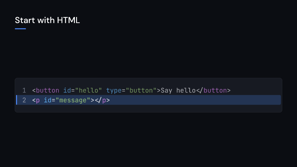 TemplateWebHtml demo, first frame