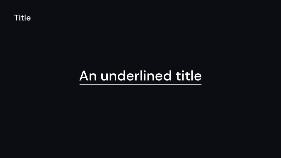 Title demo, first frame