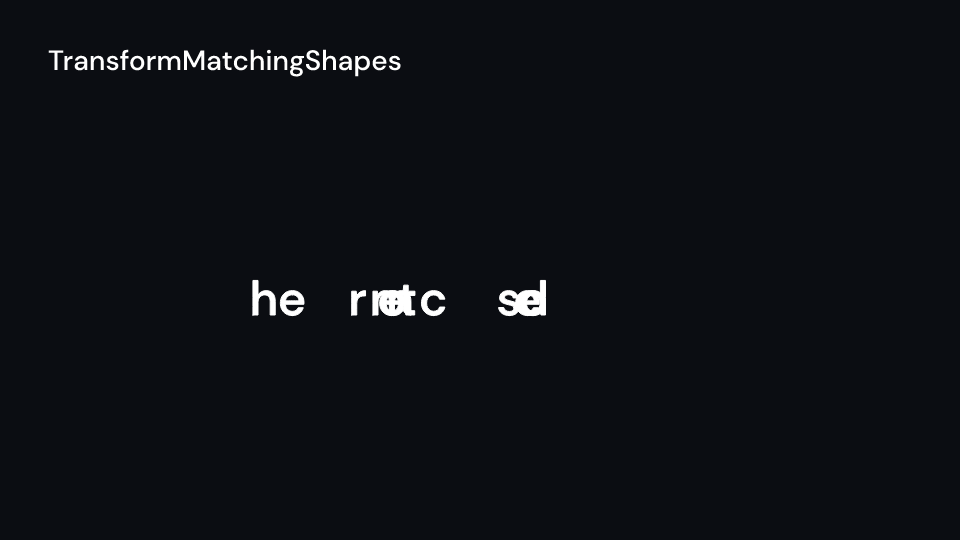 TransformMatchingShapes demo, first frame