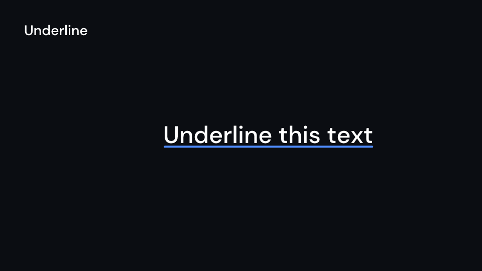Underline demo, first frame
