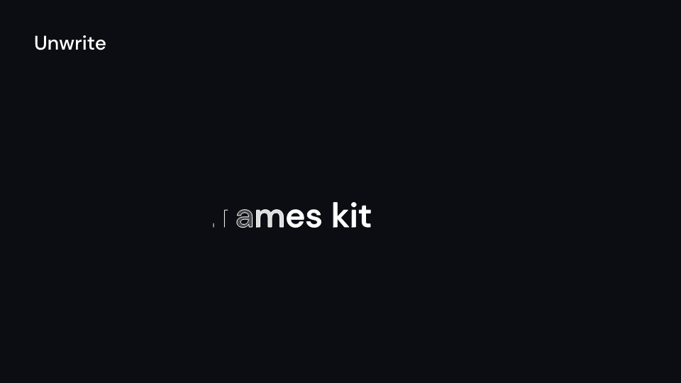 Unwrite demo, first frame