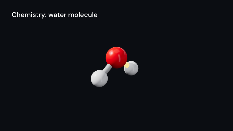 WaterMolecule3D demo, first frame