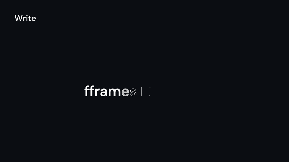 Write demo, first frame